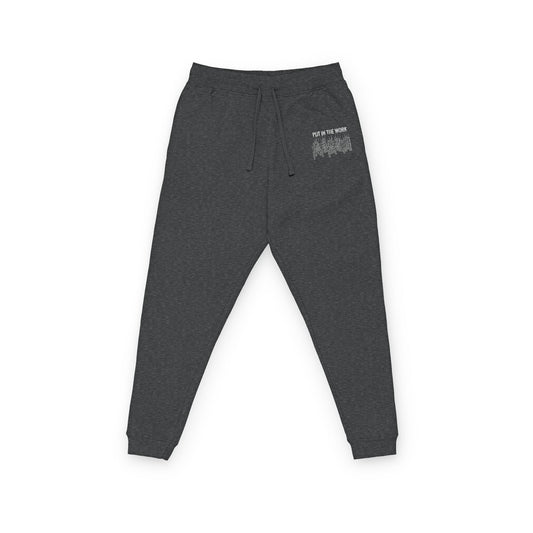 PUT IN THE WORK Embroidered Fleece Joggers