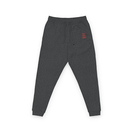 JUST KEEP GOING Embroidered Fleece Joggers
